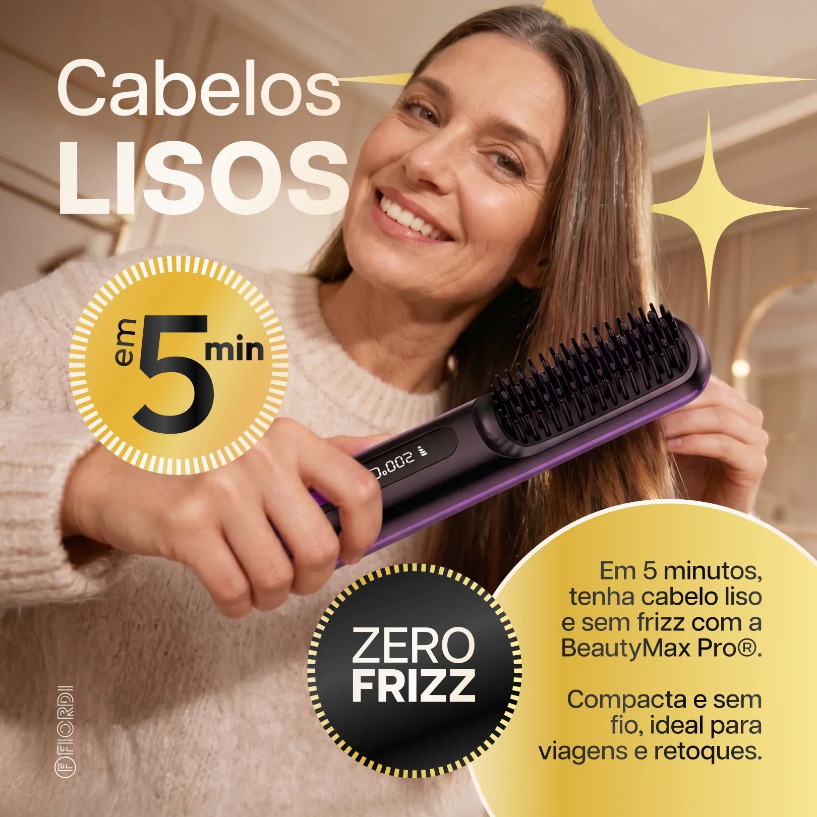 Escova Alisadora Portátil - BeautyMax Pro®