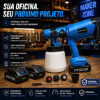 🔥 Pistola de Pintura Sem Fio 1000ml + BRINDE EXCLUSÍVO! 2 Baterias | Profissional