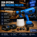 🔥 Pistola de Pintura Sem Fio 1000ml + BRINDE EXCLUSÍVO! 2 Baterias | Profissional