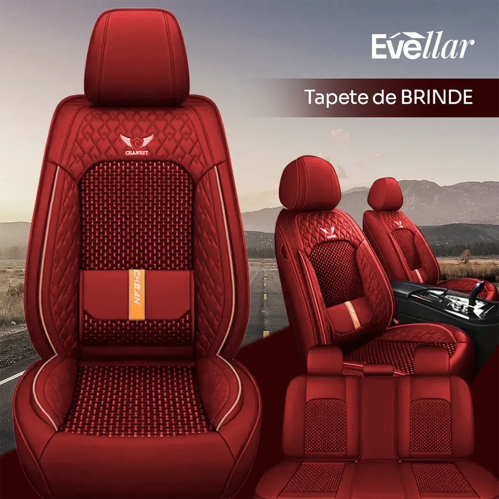 Kit Capa Banco de Carro Completo em Couro Legítimo Italiano + BRINDE: Kit Tapete Completo (SERVE EM TODOS OS CARROS))