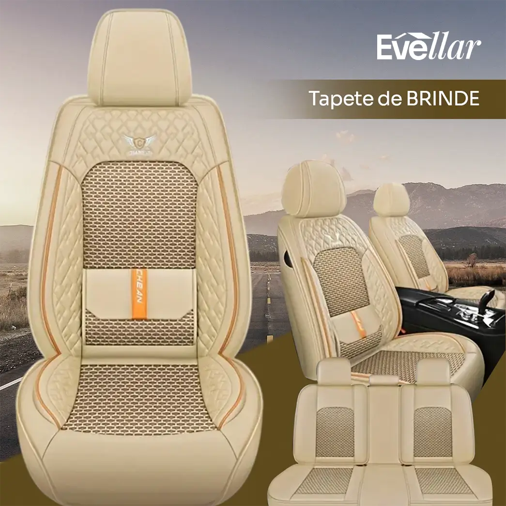 Kit Capa Banco de Carro Completo em Couro Legítimo Italiano + BRINDE: Kit Tapete Completo (SERVE EM TODOS OS CARROS))