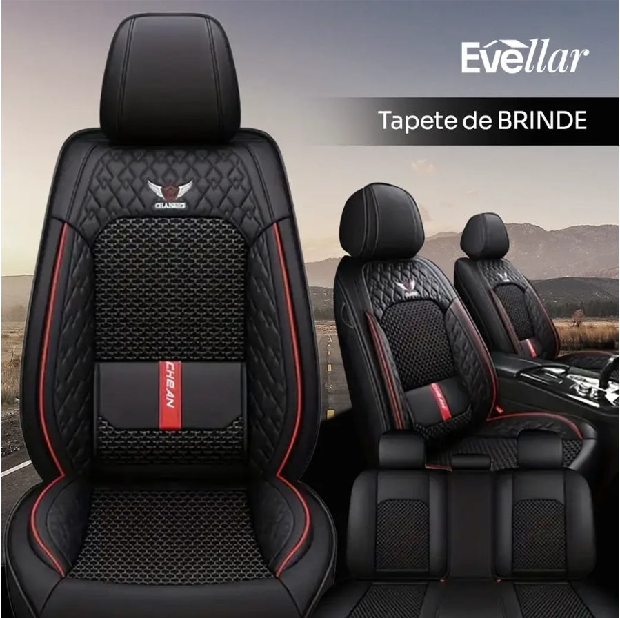 KIT CAPA BANCO DE CARRO COMPLETO EM COURO LEGÍTICO ITALIANO +BRINDE: KIT TAPETE COMPLETO (SERVE EM TODOS OS CARROS)