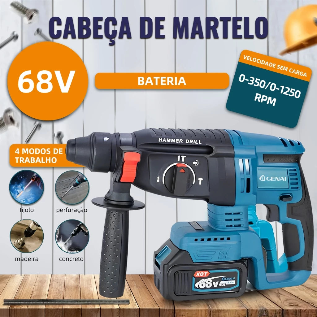 🔥【GENAI】🔥Kit Ferramentas Genai 68v 5 Em 1 Baterias E (MALETA DE BRINDE)